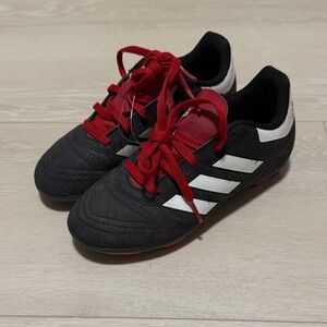 3/$10 Adidas Soccer Kids Black Red Cleats with Red Laces